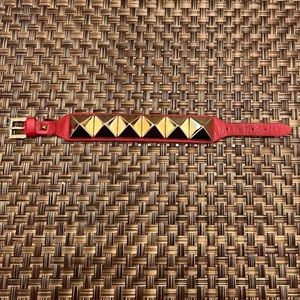 Valentino large red rockstud bracelet